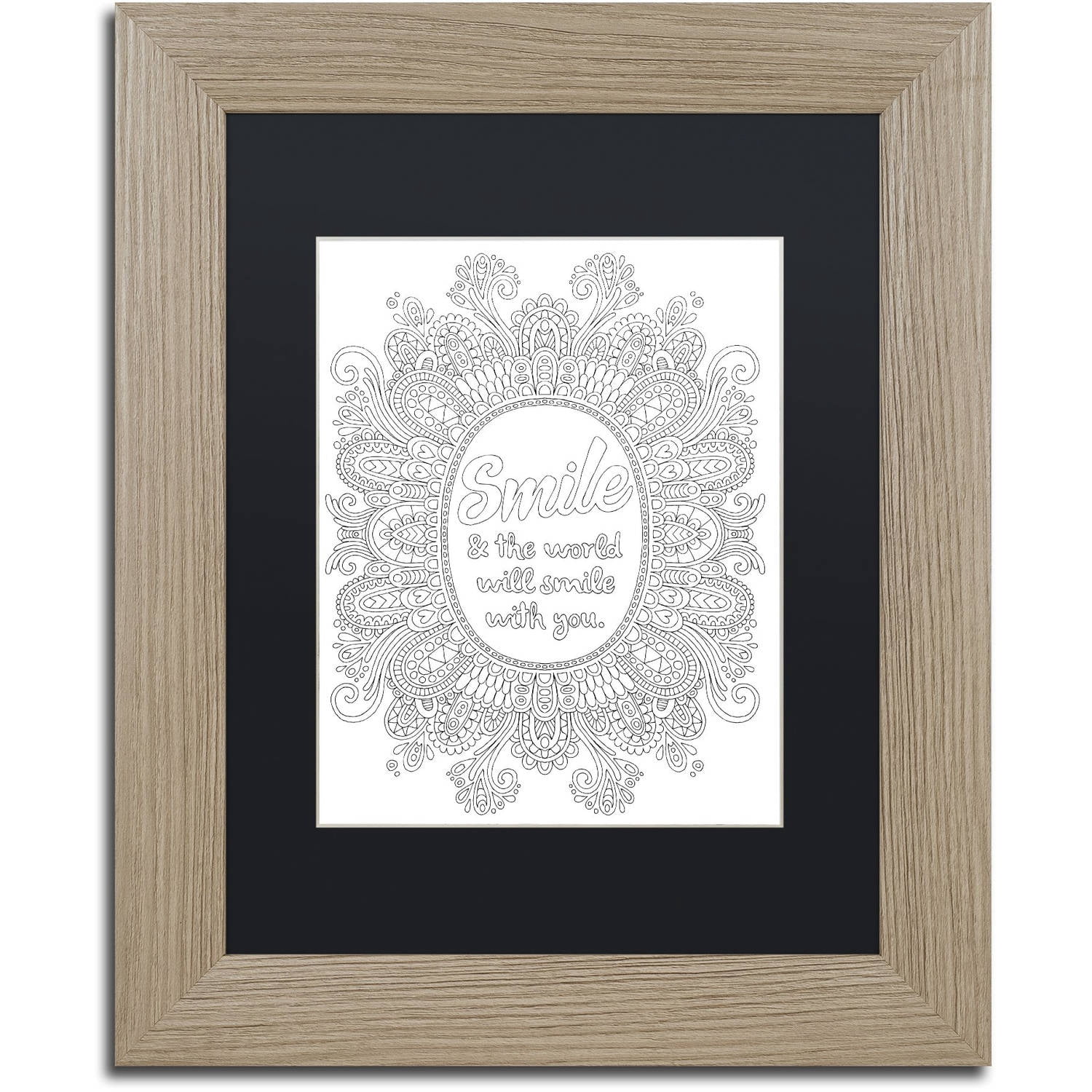 Trademark Fine Art "Inspirational Quotes 27" Canvas Art by Hello Angel, Black Matte, Birch Frame