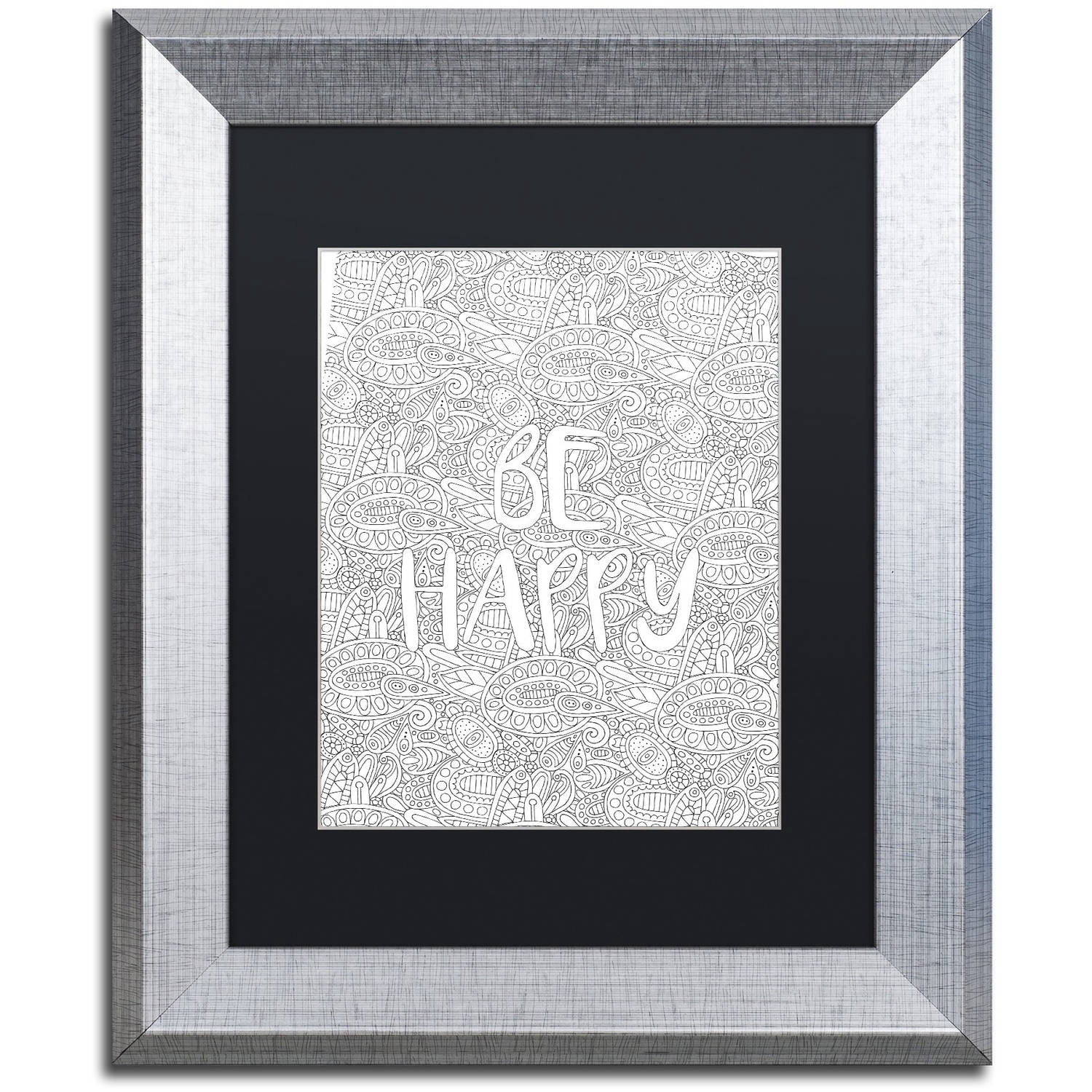 Trademark Fine Art "Inspirational Quotes 31" Canvas Art by Hello Angel, Black Matte, Silver Frame