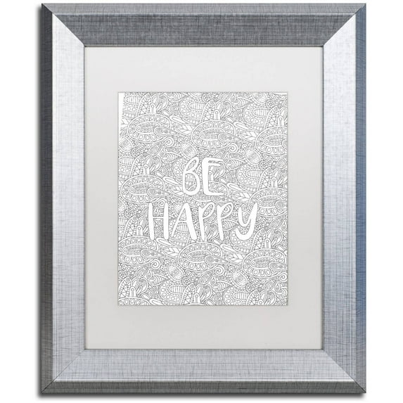 Trademark Fine Art "Inspirational Quotes 31" Canvas Art by Hello Angel, White Matte, Silver Frame