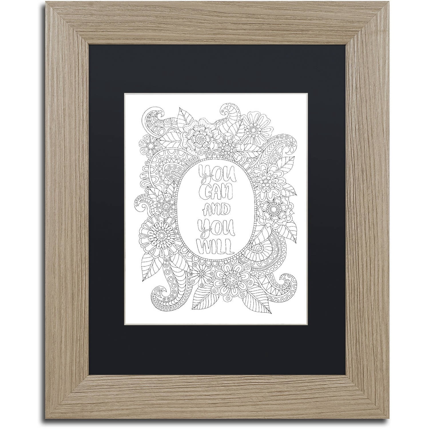 Trademark Fine Art "Inspirational Quotes 7" Canvas Art by Hello Angel, Black Matte, Birch Frame
