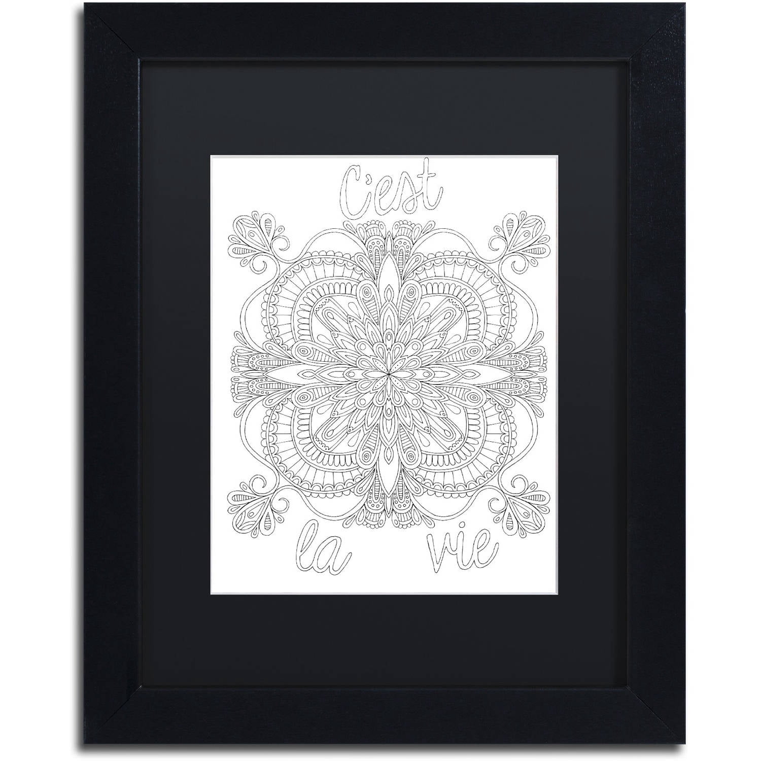 Trademark Fine Art "Inspirational Quotes 9" Canvas Art by Hello Angel, Black Matte, Black Frame