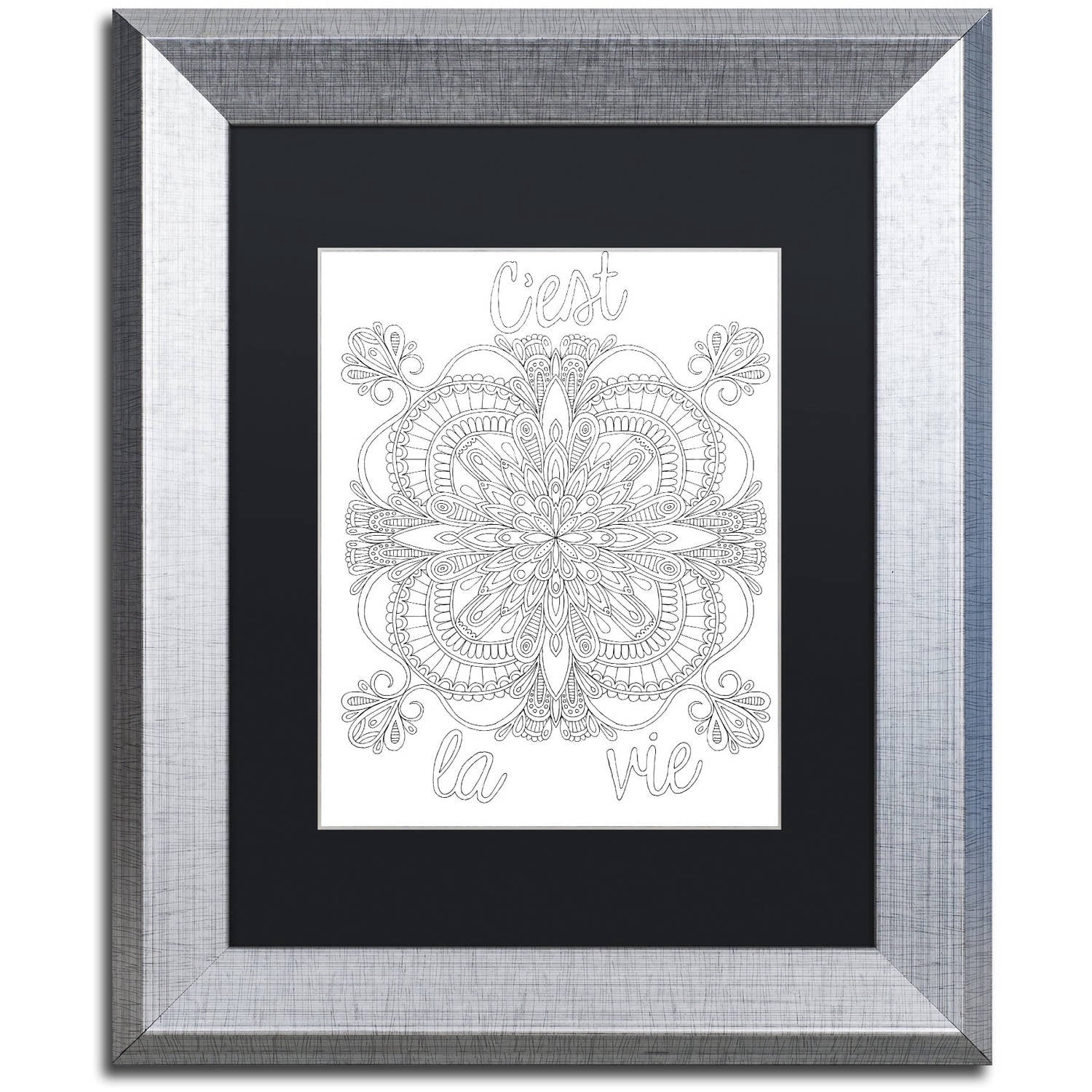 Trademark Fine Art "Inspirational Quotes 9" Canvas Art by Hello Angel, Black Matte, Silver Frame