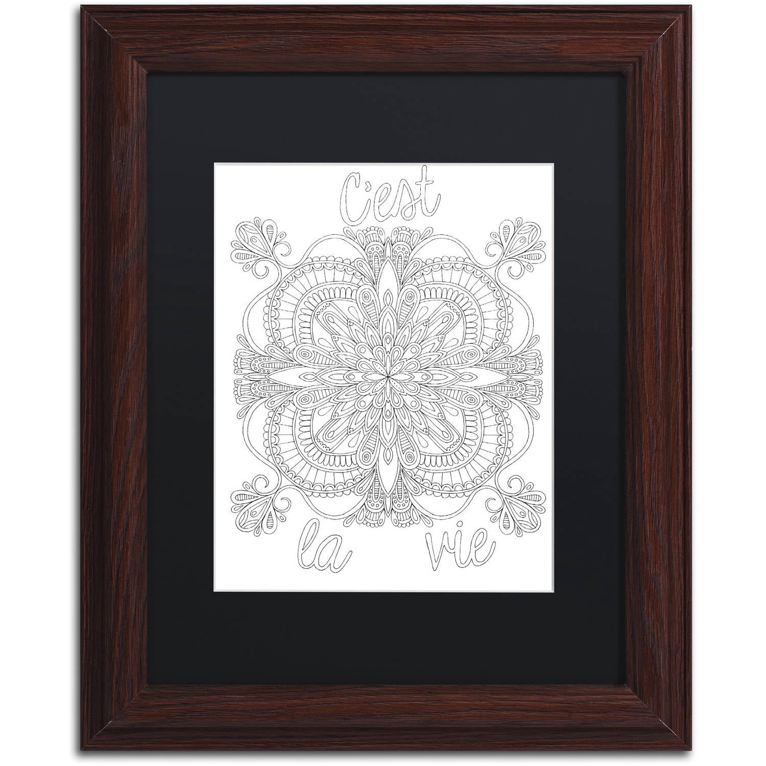 Trademark Fine Art "Inspirational Quotes 9" Canvas Art by Hello Angel, Black Matte, Wood Frame