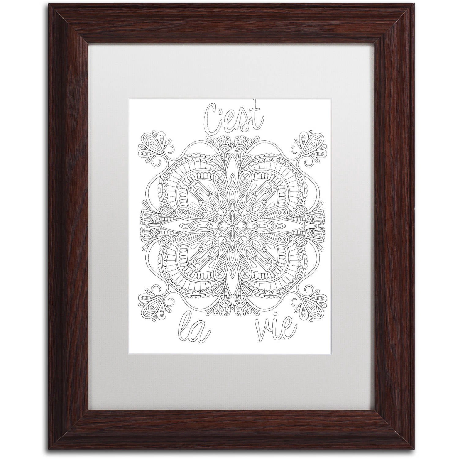 Trademark Fine Art "Inspirational Quotes 9" Canvas Art by Hello Angel, White Matte, Wood Frame