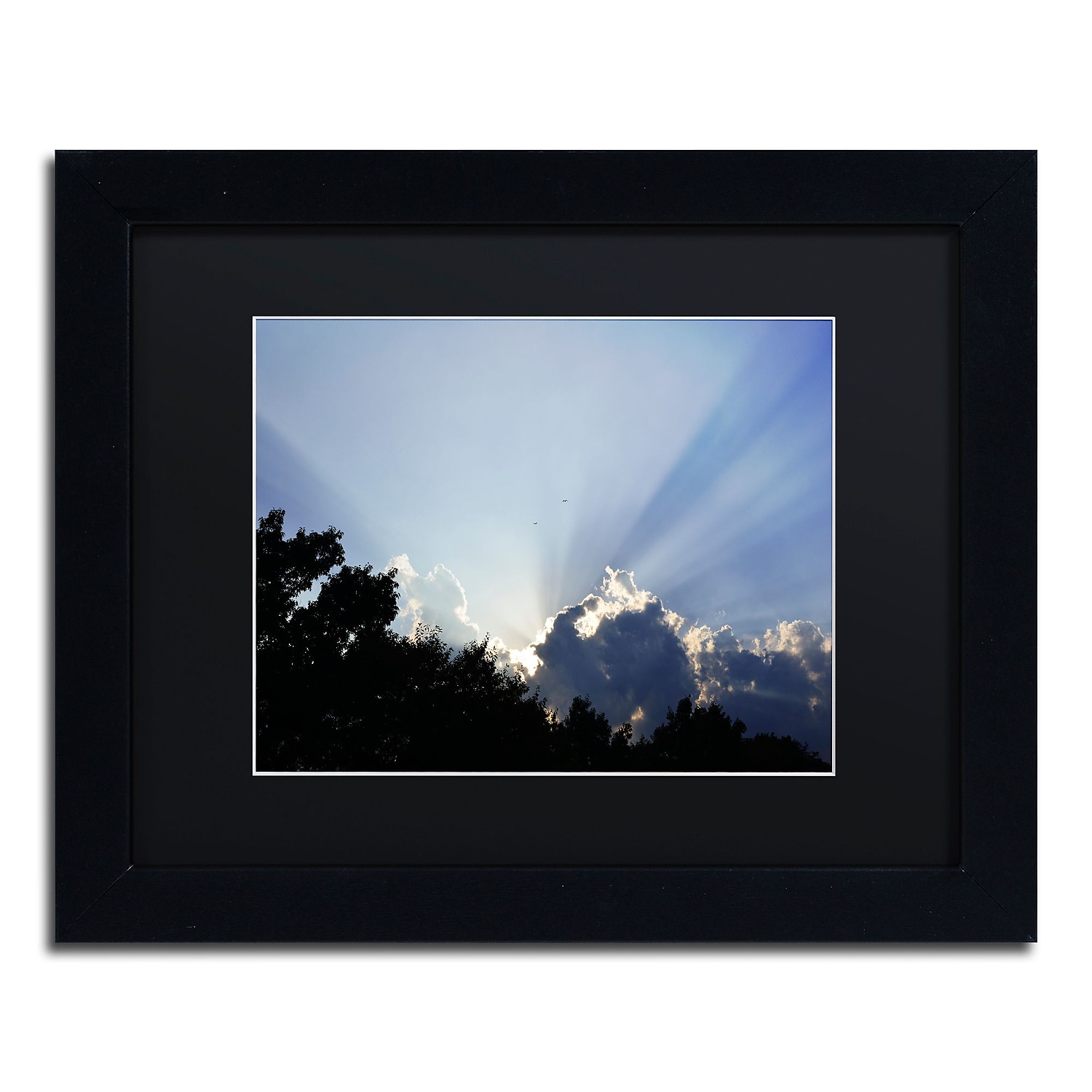 Trademark Fine Art "Inspirational Sky" Canvas Art by Kurt Shaffer Black Matte, Black Frame