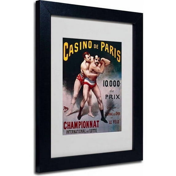 Trademark Pal "International Wrestling Championship" Art White Matte W/Black Frame 11" x 14"