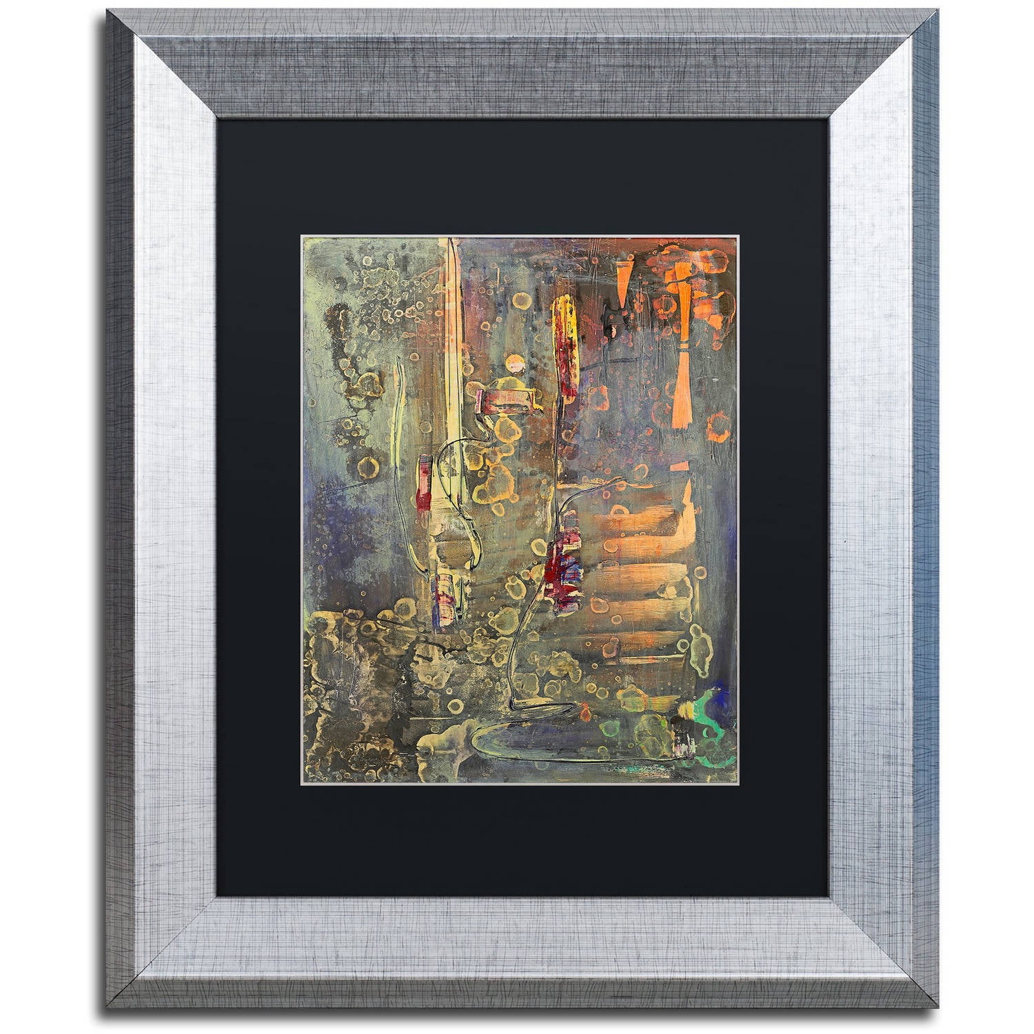 Trademark Fine Art "Into The Dark" Canvas Art by Pat Saunders-White, Black Matte, Silver Frame