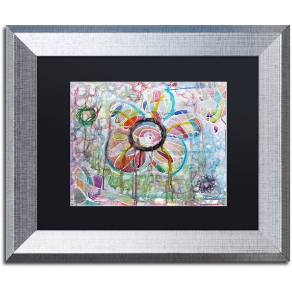 Trademark Fine Art "Introspective" Canvas Art by Lauren Moss Black Matte, Silver Frame
