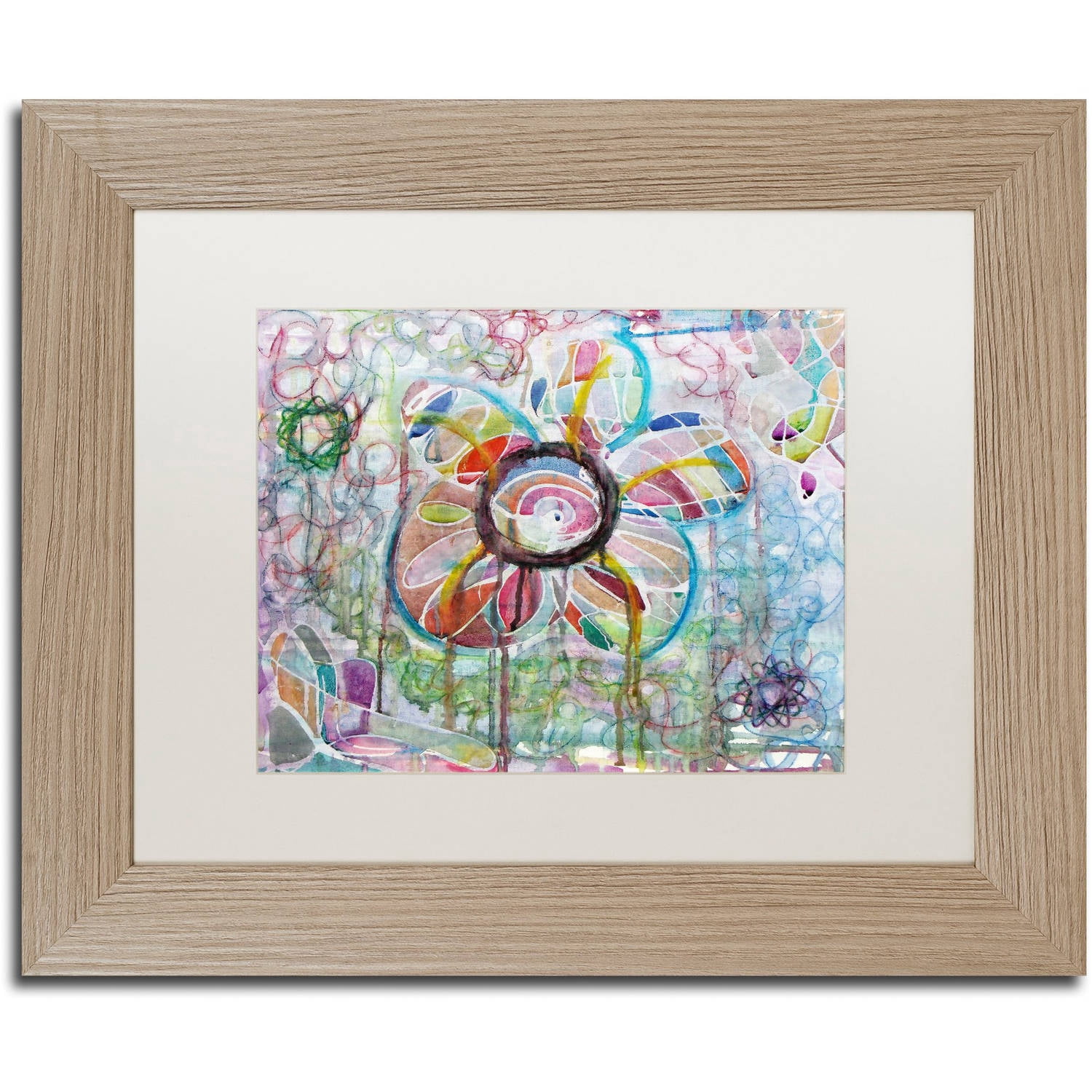 Trademark Fine Art "Introspective" Canvas Art by Lauren Moss White Matte, Birch Frame