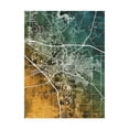 thumbnail image 1 of Trademark Fine Art 'Iowa City Map Teal Orange' Canvas Art by Michael Tompsett, 1 of 4