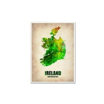 Trademark Fine Art "Ireland Watercolor Map" Canvas Art by Naxart