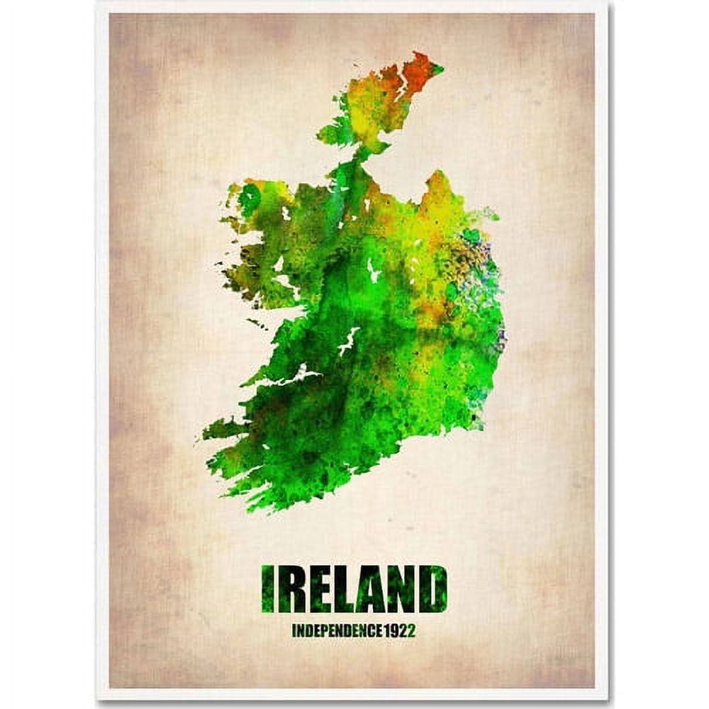 Trademark Fine Art "Ireland Watercolor Map" Canvas Art by Naxart