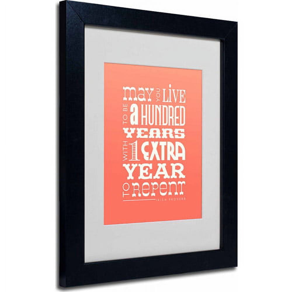 Trademark Fine Art "Irish Proverb II" Matted Framed Art by Megan Romo, Black Frame