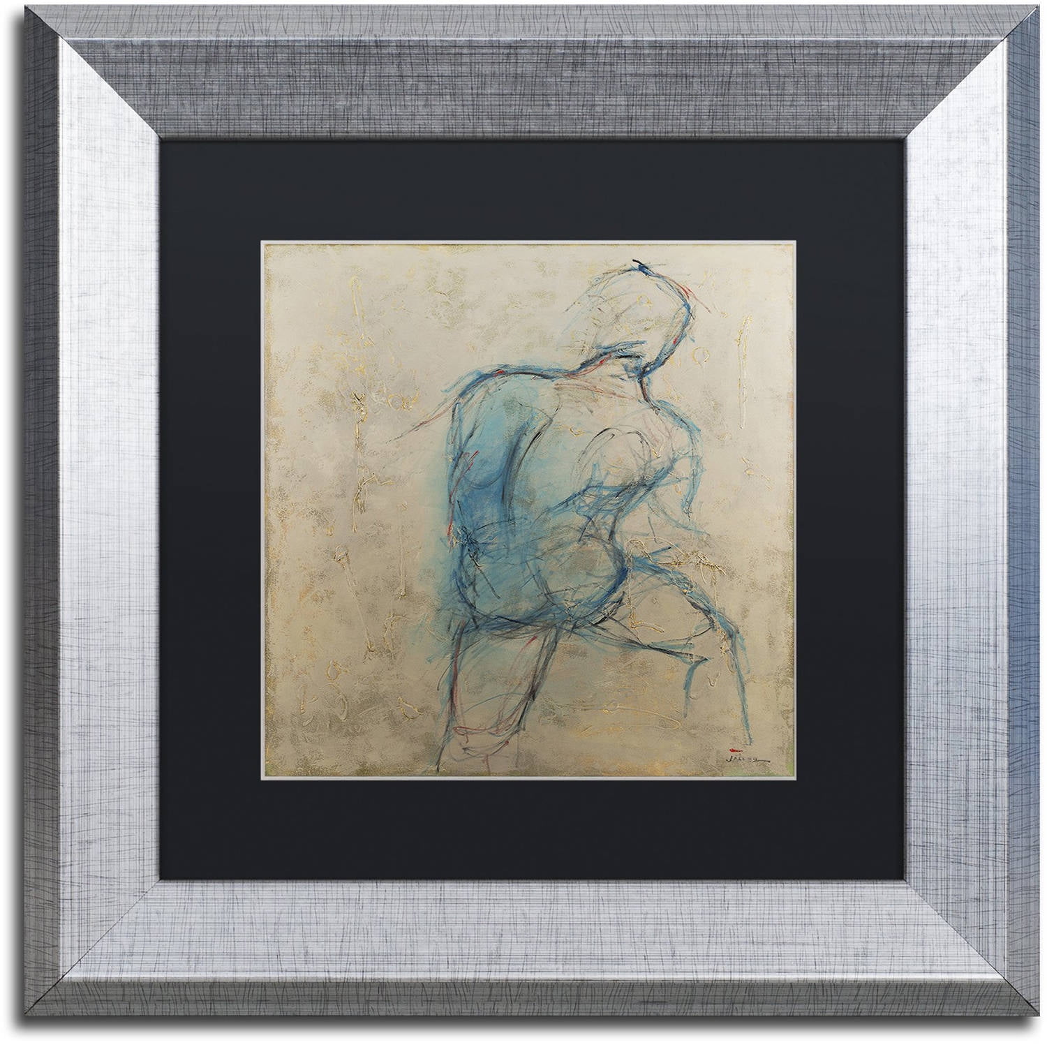 Trademark Fine Art "Iron Man" Canvas Art by Joarez, Black Matte, Silver Frame