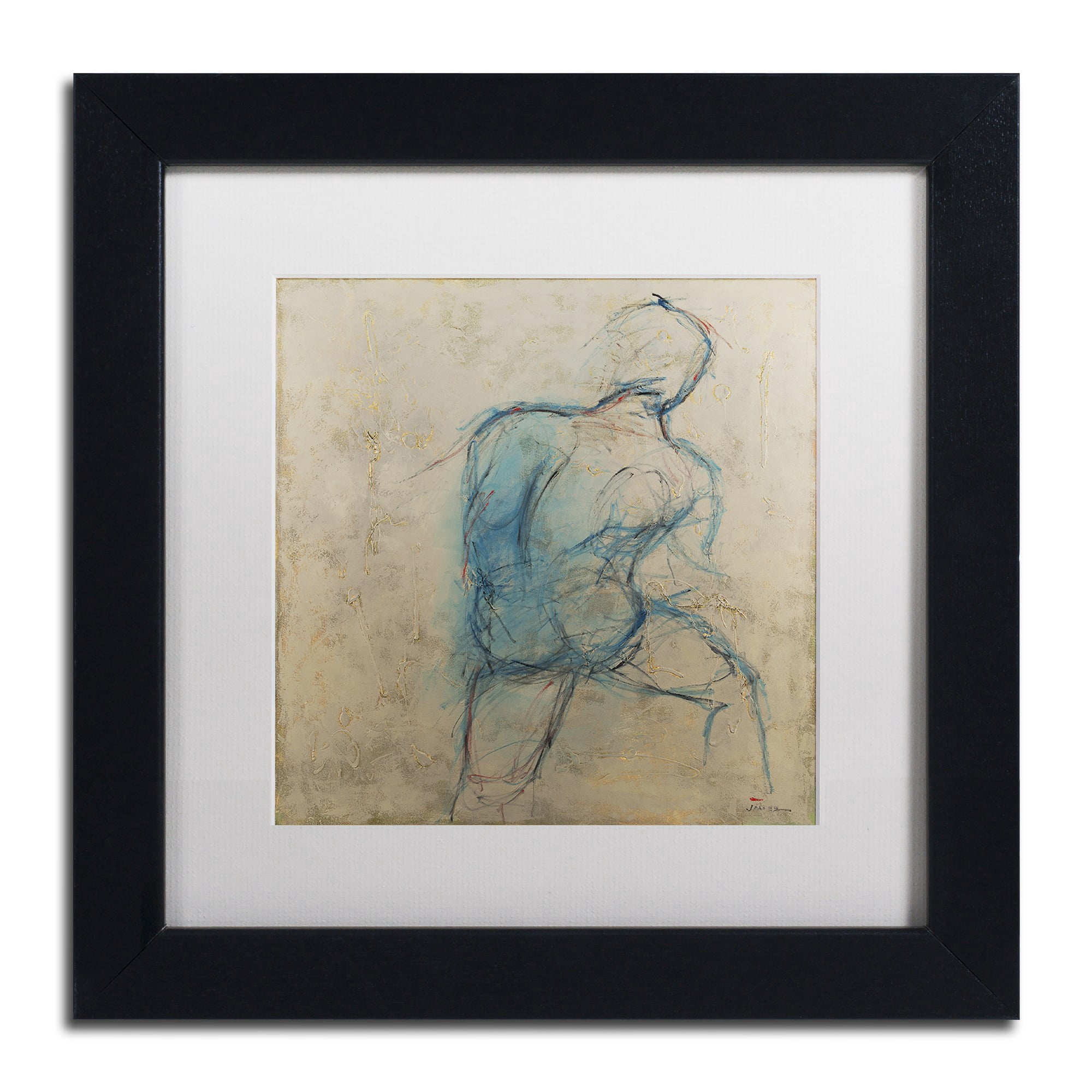 Trademark Fine Art "Iron Man" Canvas Art by Joarez, White Matte, Black Frame