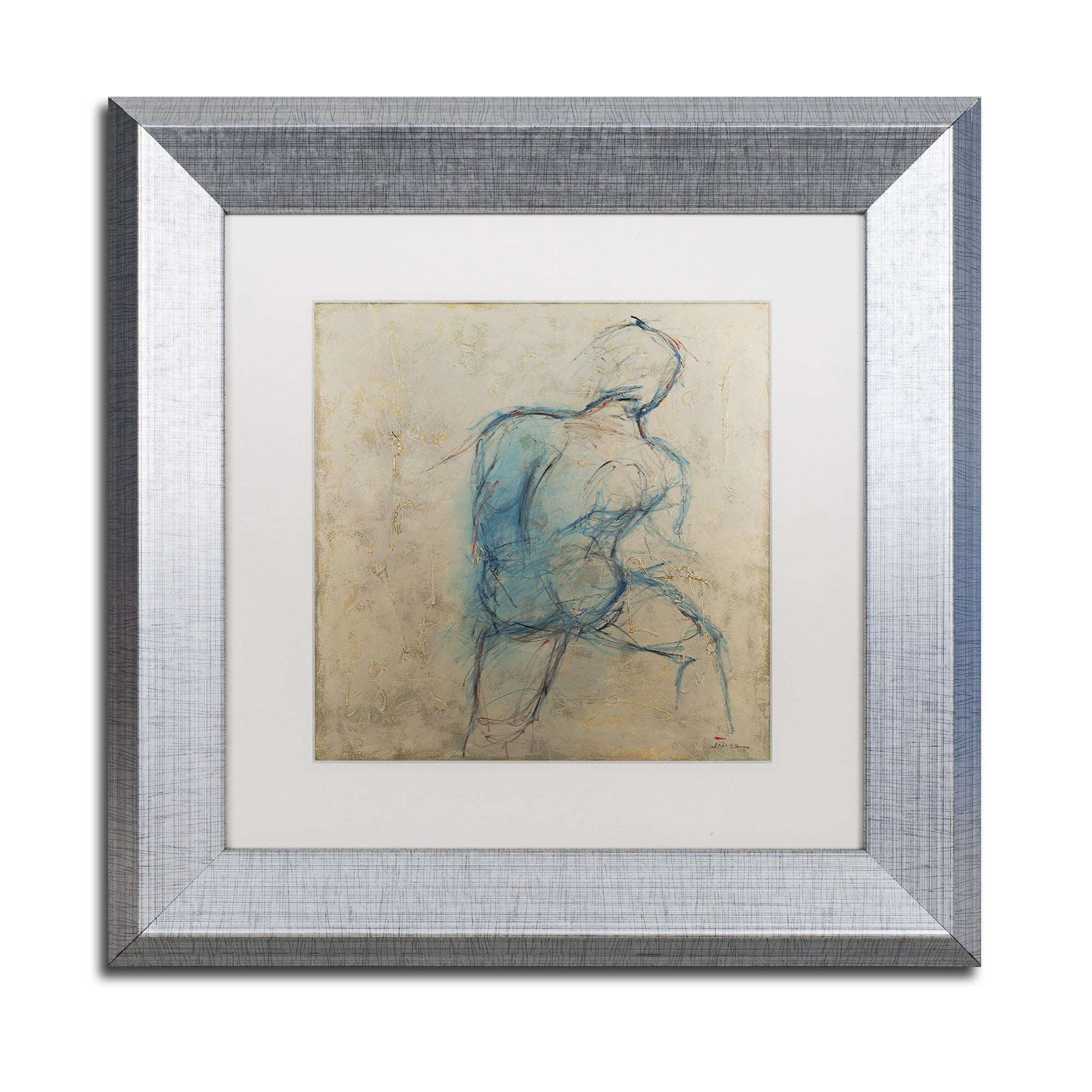 Trademark Fine Art "Iron Man" Canvas Art by Joarez, White Matte, Silver Frame