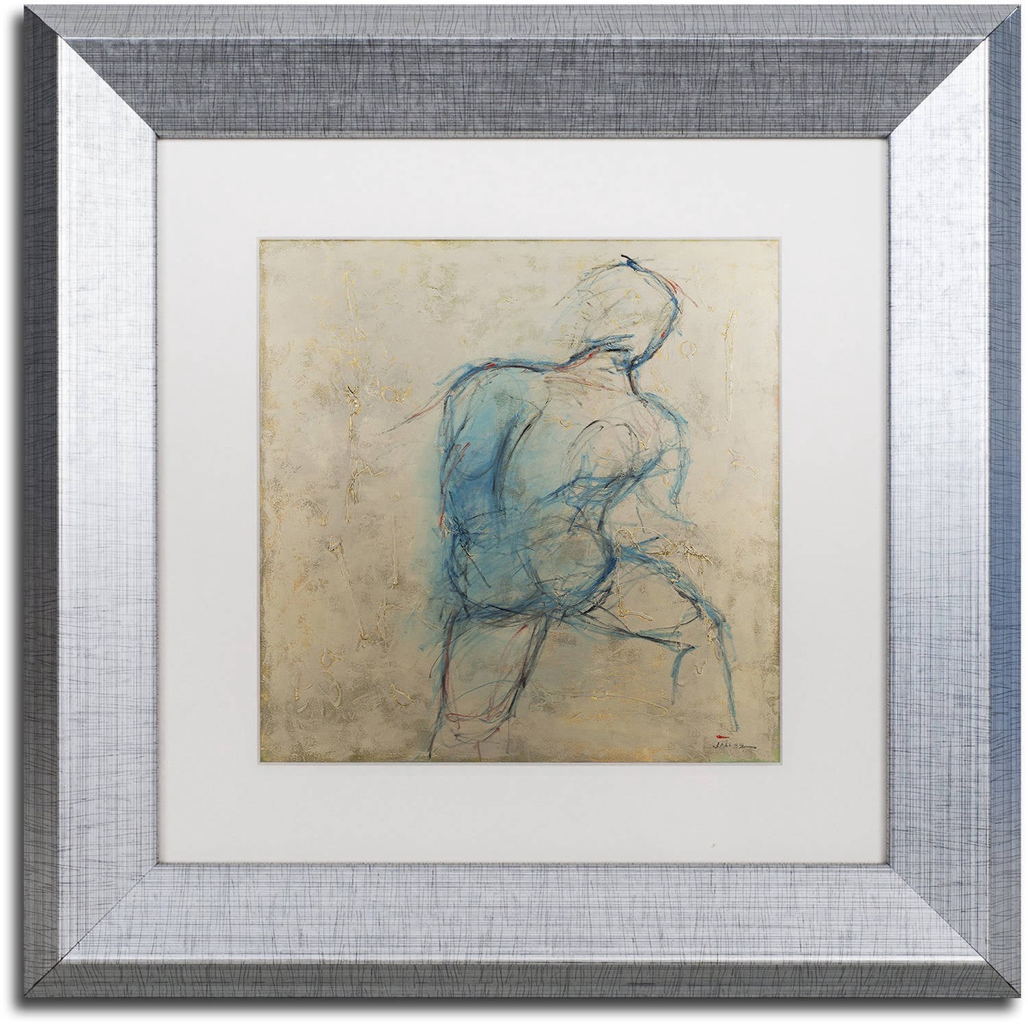 Trademark Fine Art "Iron Man" Canvas Art by Joarez, White Matte, Silver Frame