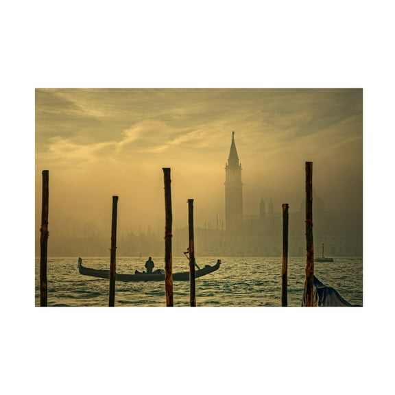 Trademark Fine Art Isabelle DUPONT Gondola In The Mist Canvas Wall Art