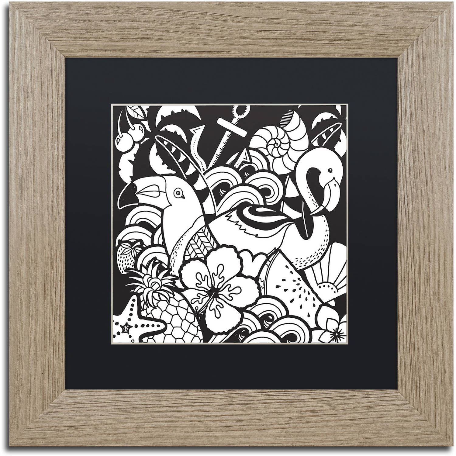 Trademark Fine Art "Island Fun" Canvas Art by Hello Angel, Black Matte, Birch Frame