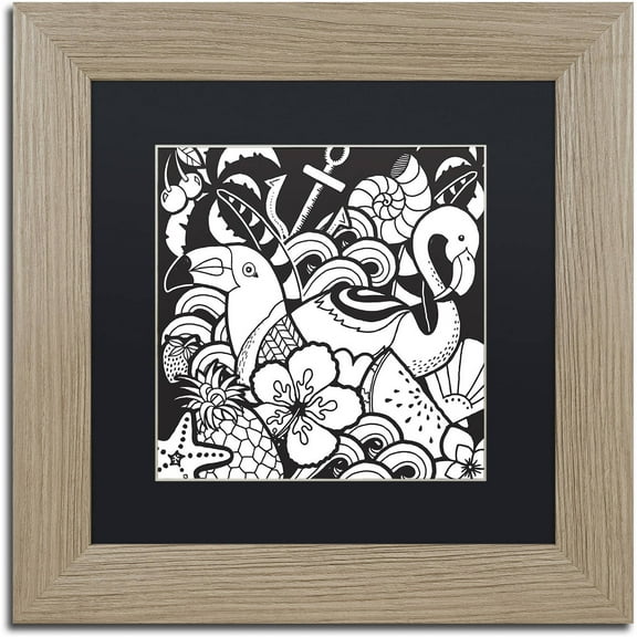 Trademark Fine Art "Island Fun" Canvas Art by Hello Angel, Black Matte, Birch Frame