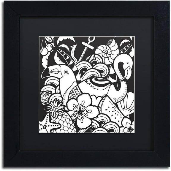 Trademark Fine Art "Island Fun" Canvas Art by Hello Angel, Black Matte, Black Frame