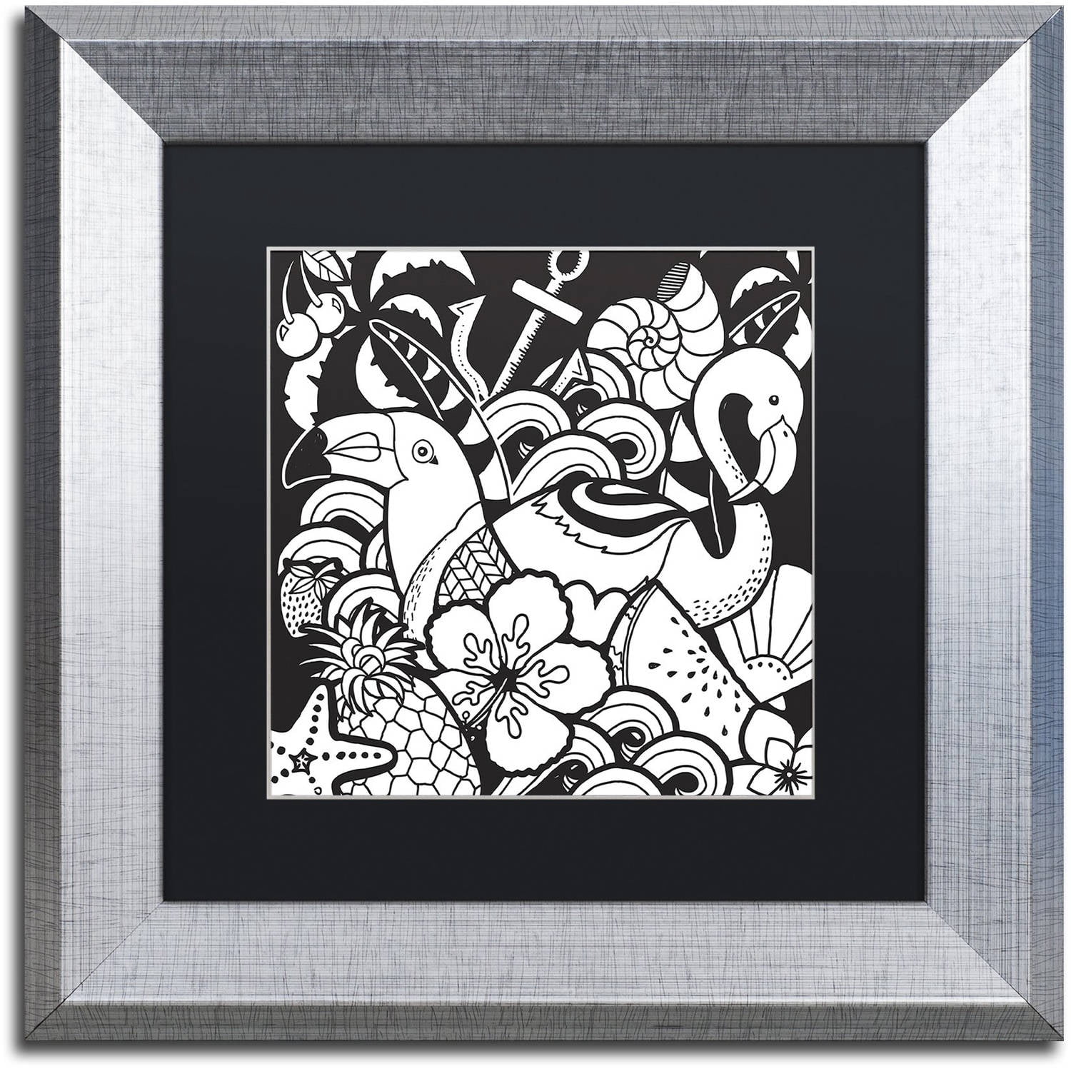 Trademark Fine Art "Island Fun" Canvas Art by Hello Angel, Black Matte, Silver Frame