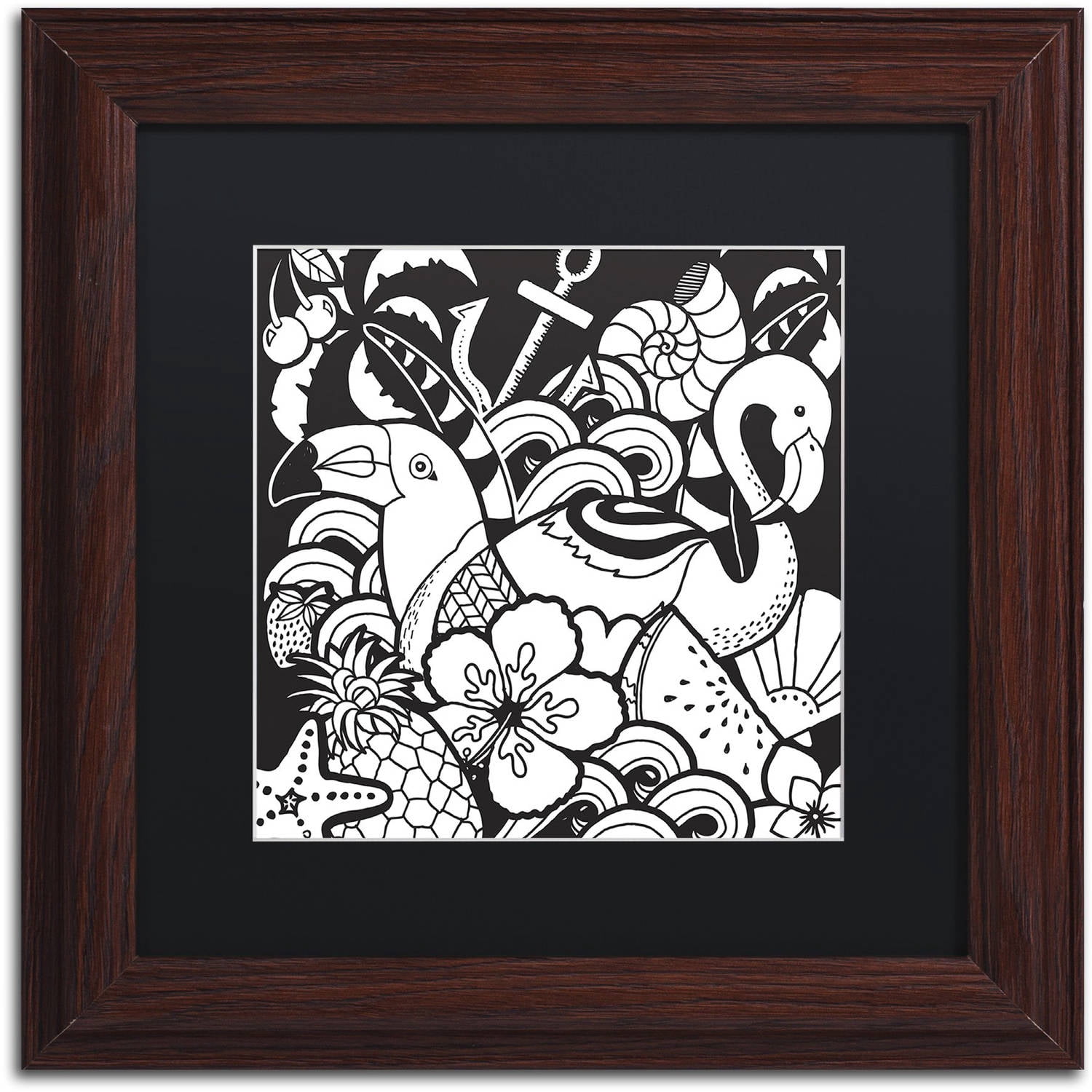 Trademark Fine Art "Island Fun" Canvas Art by Hello Angel, Black Matte, Wood Frame