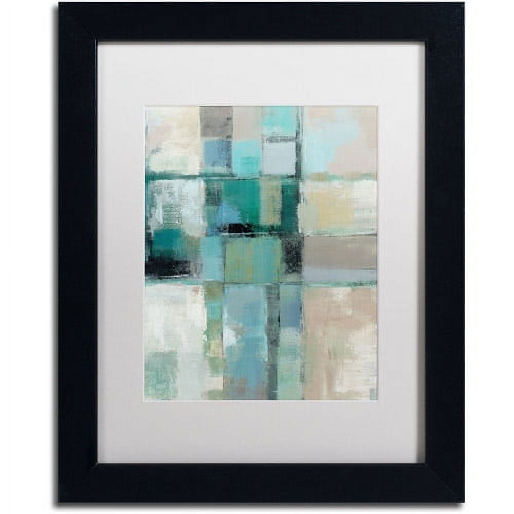 Island Hues Abstract Canvas Art with Black Frame