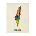 thumbnail image 1 of Trademark Fine Art 	Michael Tompsett 	 Israel Watercolor Map Canvas Wall Art - 35x47, 1 of 5