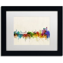Trademark Fine Art 'Istanbul Turkey Skyline' Canvas Art by Michael Tompsett, White Matte, Black Frame