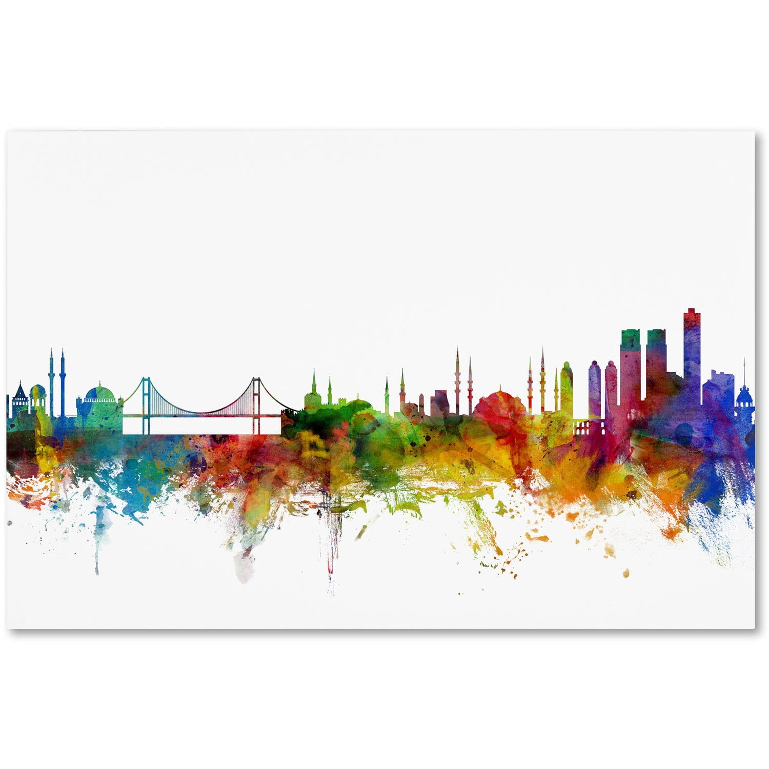 Trademark Fine Art "Istanbul Turkey Skyline" Canvas Art by Michael Tompsett