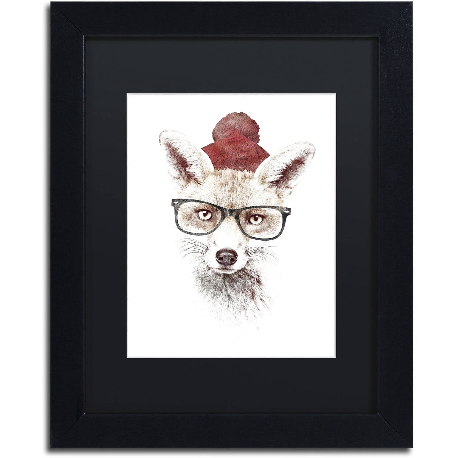 Trademark Fine Art 'It's Pretty Cold Outside' Canvas Art by Robert Farkas, Black Matte, Black Frame