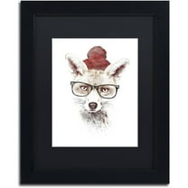 Trademark Fine Art 'It's Pretty Cold Outside' Canvas Art by Robert Farkas, Black Matte, Black Frame