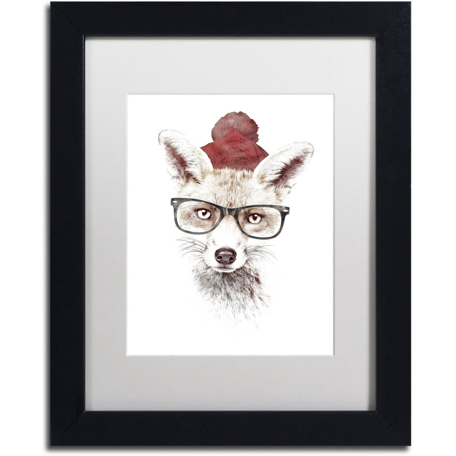 Trademark Fine Art 'It's Pretty Cold Outside' Canvas Art by Robert Farkas, White Matte, Black Frame