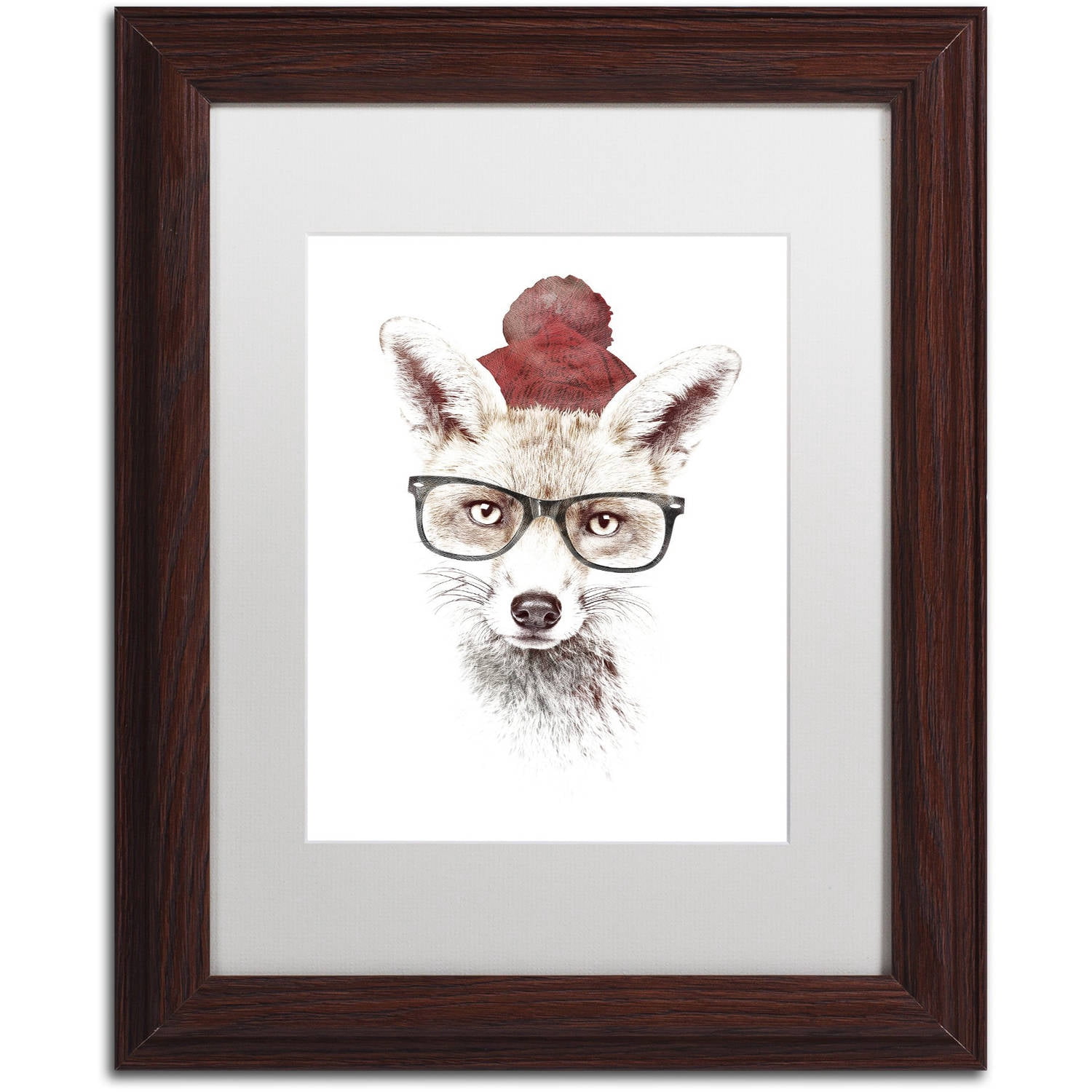 Trademark Fine Art 'It's Pretty Cold Outside' Canvas Art by Robert Farkas, White Matte, Wood Frame