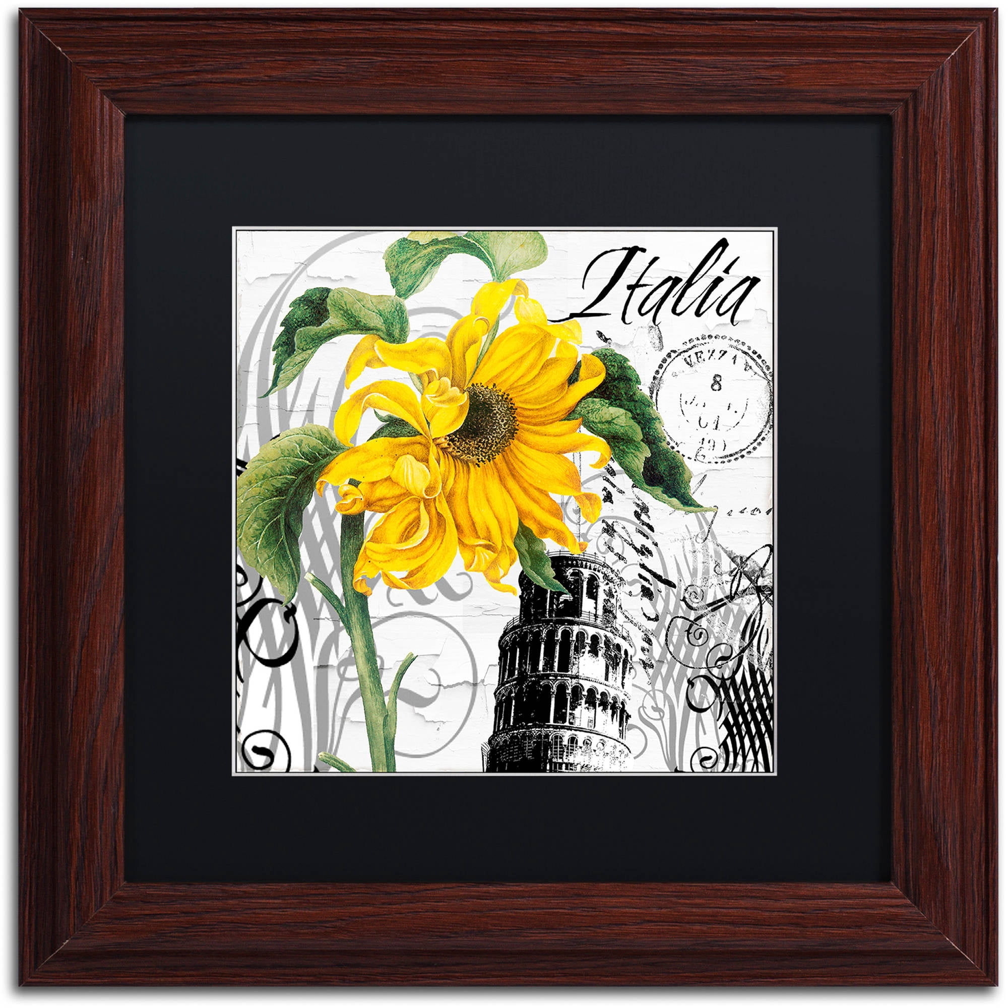 Trademark Fine Art "Italia I" Canvas Art by Color Bakery Black Matte, Wood Frame