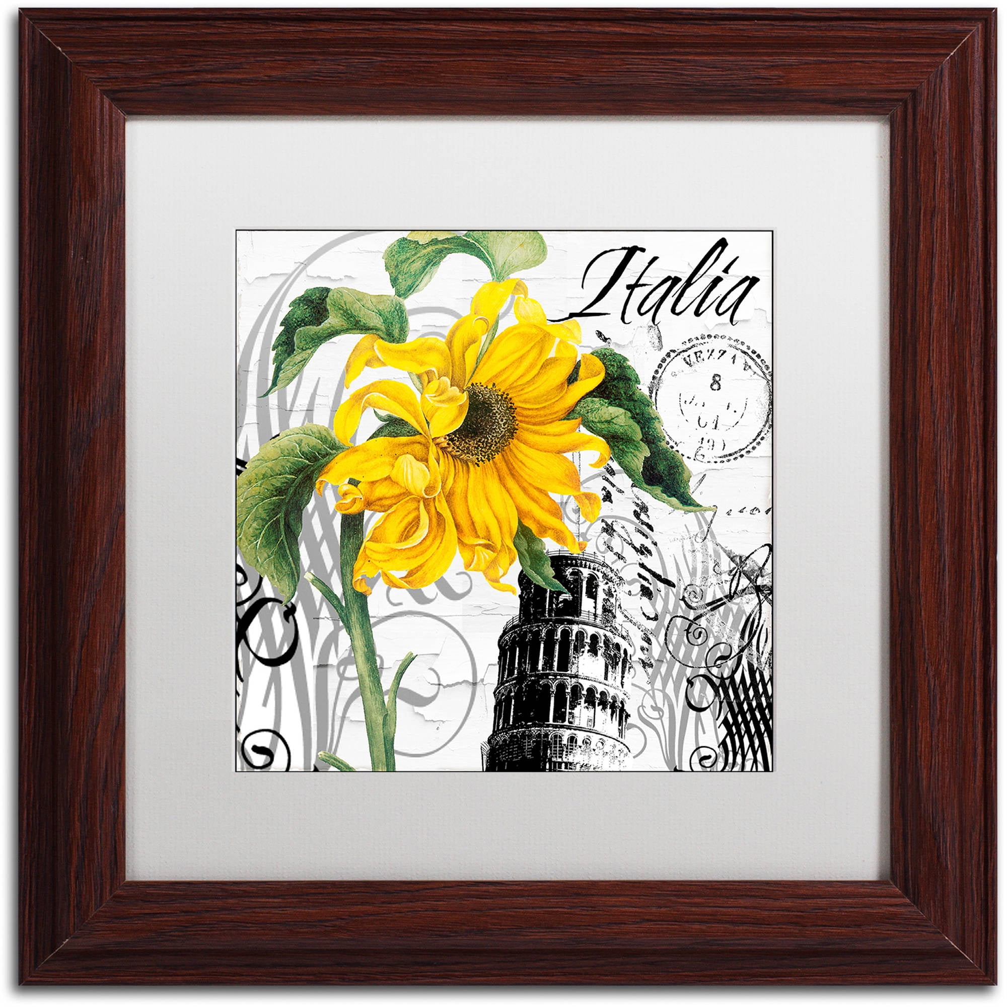 Trademark Fine Art "Italia I" Canvas Art by Color Bakery White Matte, Wood Frame