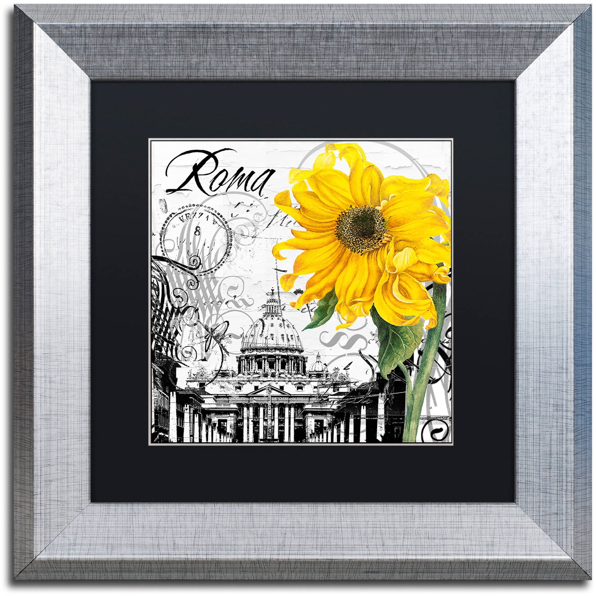 Trademark Fine Art "Italia II" Canvas Art by Color Bakery Black Matte, Silver Frame