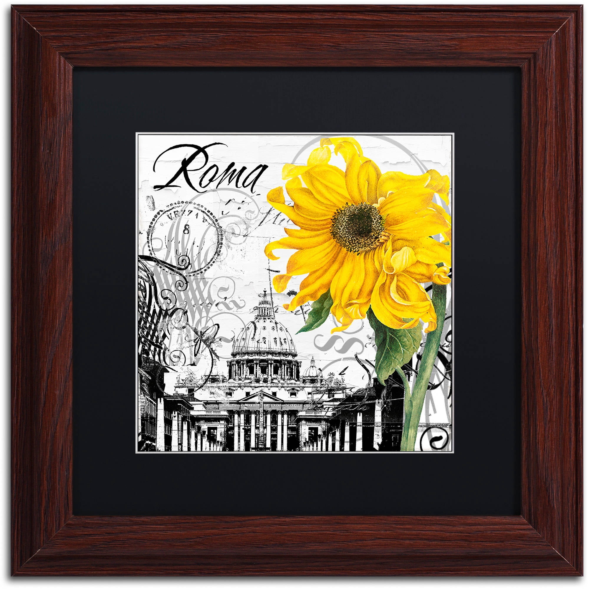 Trademark Fine Art "Italia II" Canvas Art by Color Bakery Black Matte, Wood Frame