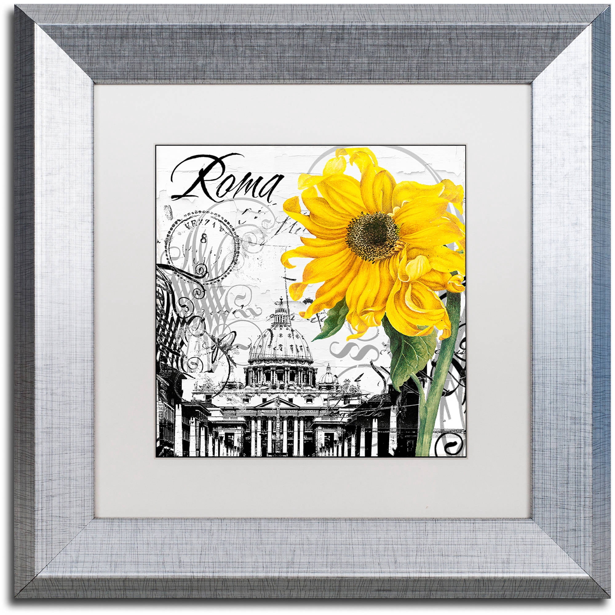 Trademark Fine Art "Italia II" Canvas Art by Color Bakery White Matte, Silver Frame