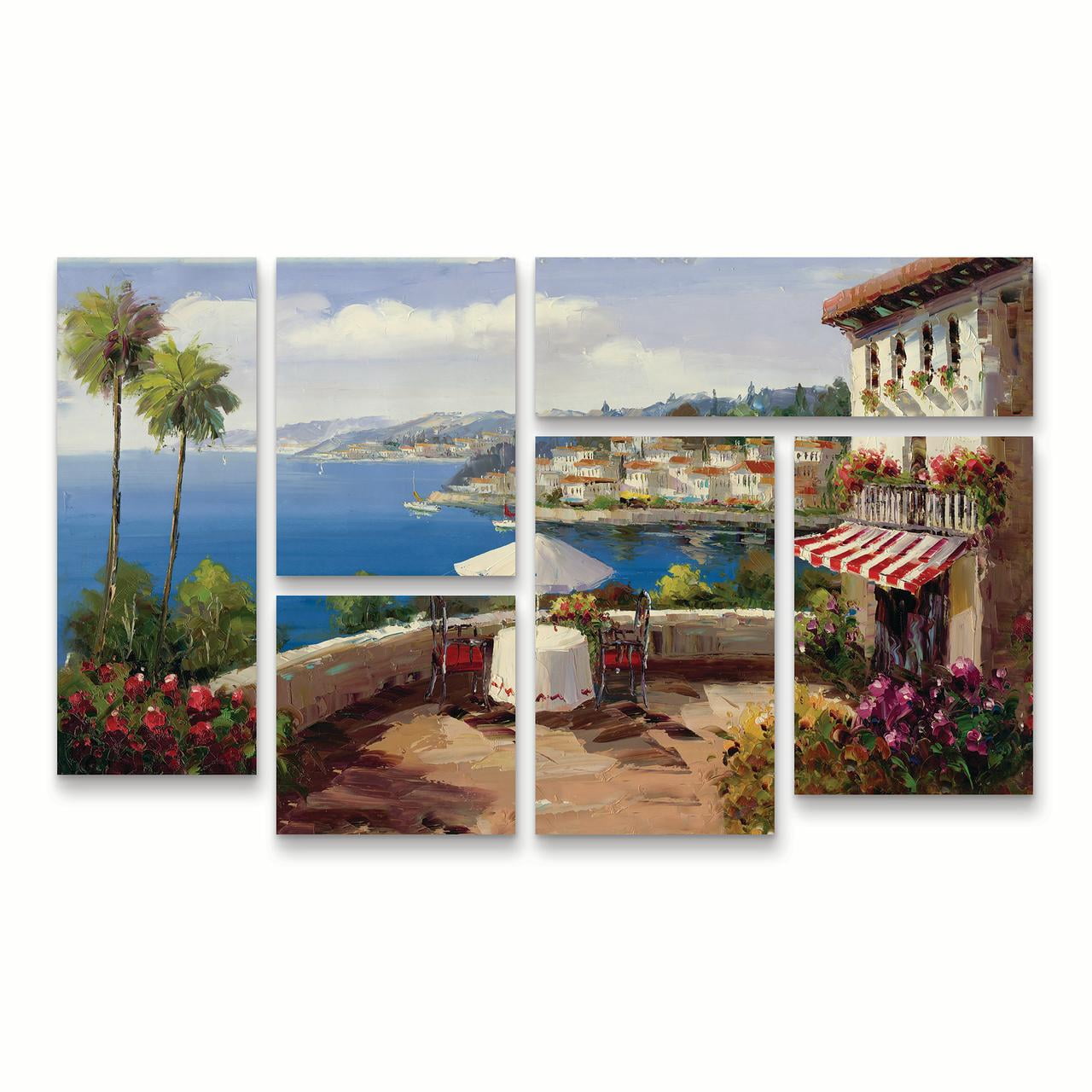 Italian Afternoon Landscape Multi Panel Canvas Art Set