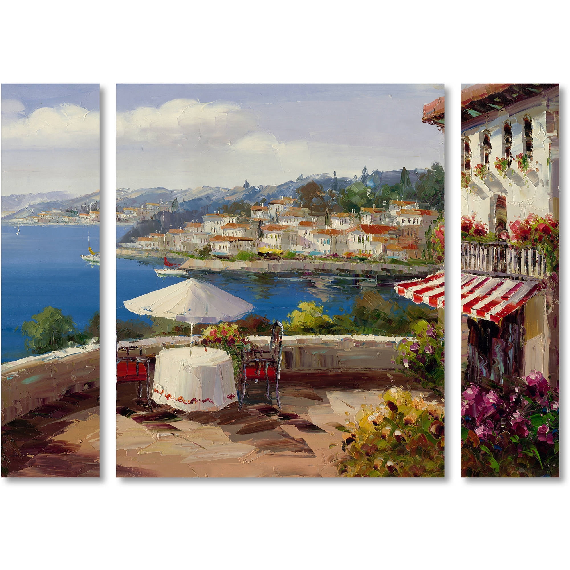 Trademark Fine Art "Italian Afternoon" Canvas Art by Rio Three Panel Set