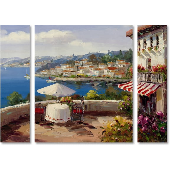 Trademark Fine Art "Italian Afternoon" Canvas Art by Rio Three Panel Set