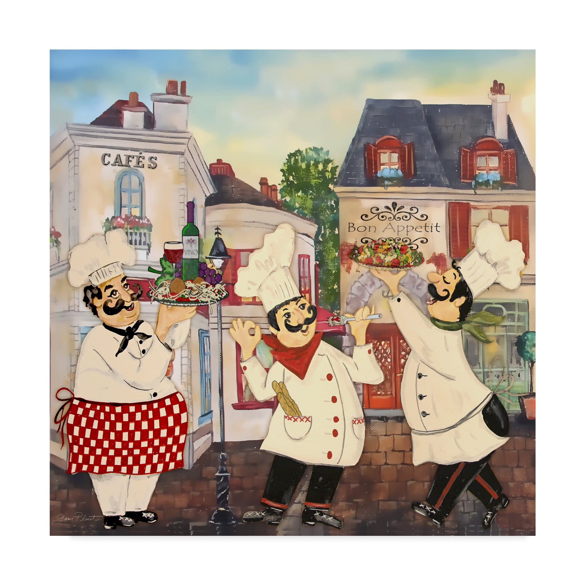 Trademark Fine Art 'Italian Chefs' Canvas Art by Jean Plout