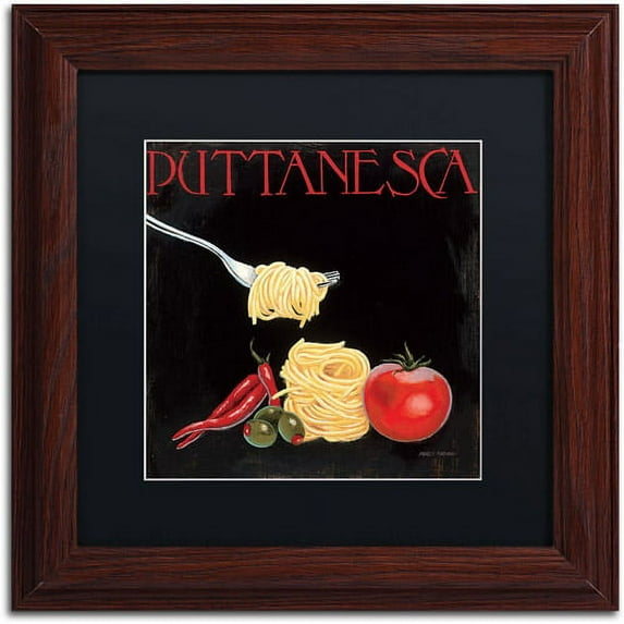 Trademark Fine Art "Italian Cuisine I" Canvas Art by Marco Fabiano Black Mat, Wood Frame
