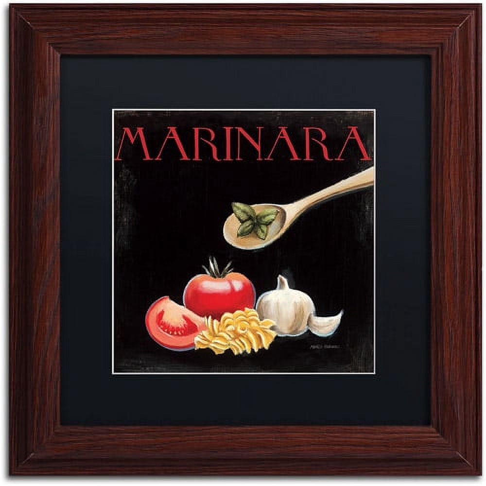 Trademark Fine Art "Italian Cuisine IV" Canvas Art by Marco Fabiano Black Mat, Wood Frame