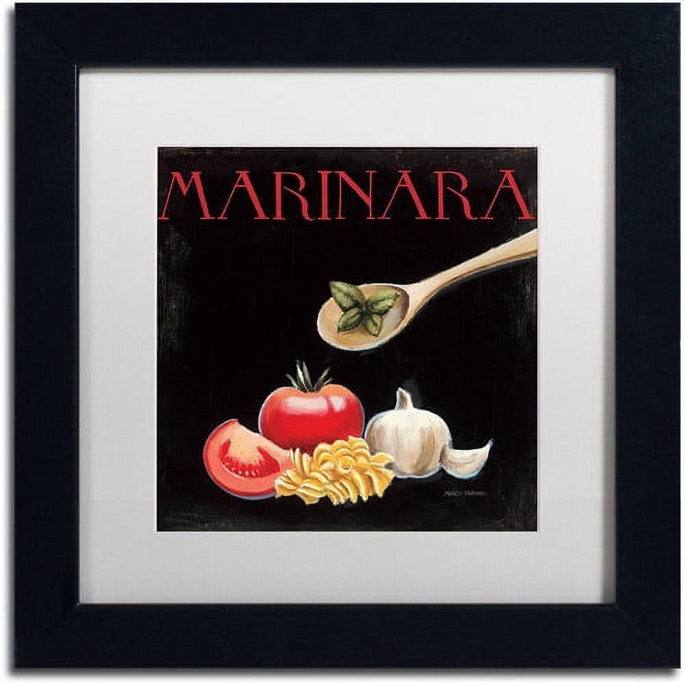 Trademark Fine Art "Italian Cuisine IV" Canvas Art by Marco Fabiano White Mat, Black Frame