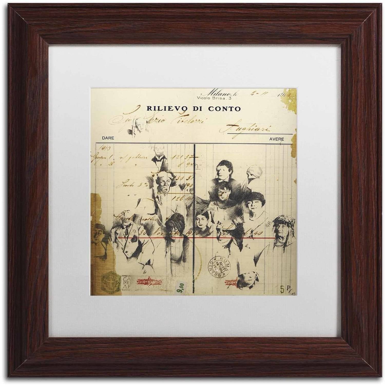 Trademark Fine Art 'Italian Invoice' Canvas Art by Nick Bantock, White Matte, Wood Frame