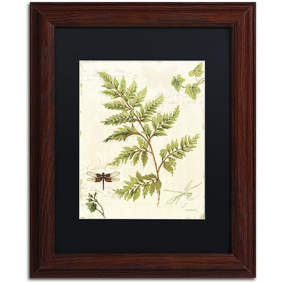 Trademark Fine Art "Ivies and Ferns I" Canvas Art by Lisa Audit, Black Matte, Wood Frame