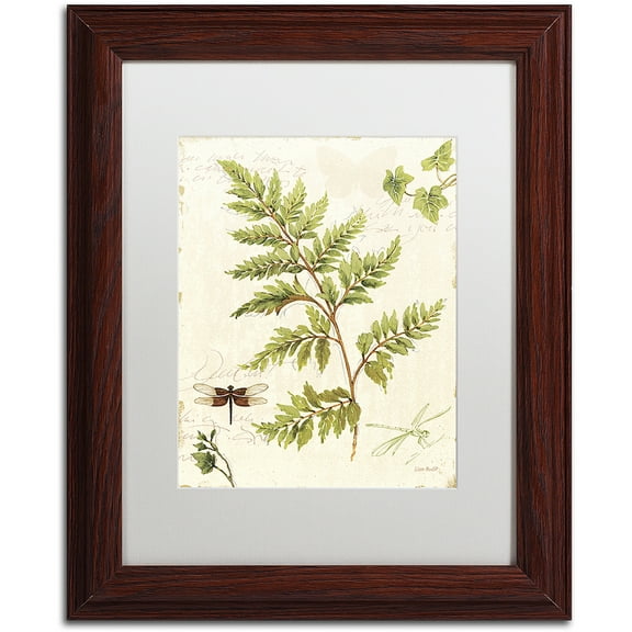 Trademark Fine Art "Ivies and Ferns I" Canvas Art by Lisa Audit, White Matte, Wood Frame